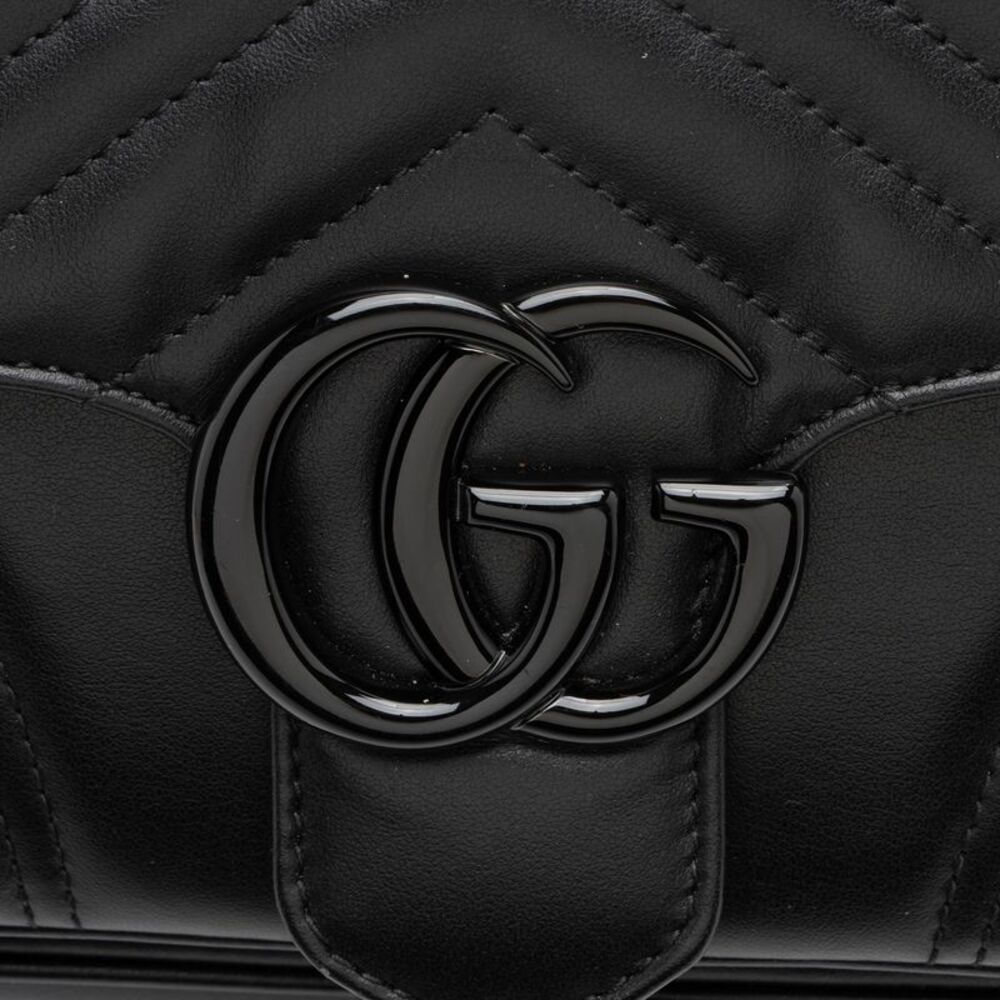Gucci Matelasse Leather GG Marmont Monochrome Small Flap Bag - Picture 9 of 13